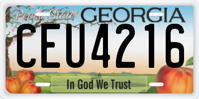 GA license plate CEU4216