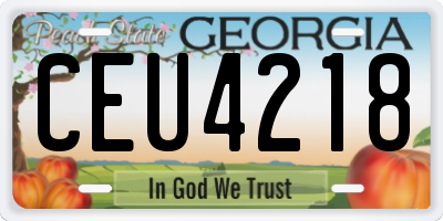 GA license plate CEU4218