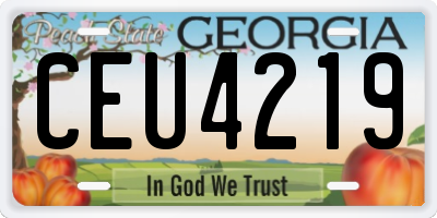 GA license plate CEU4219