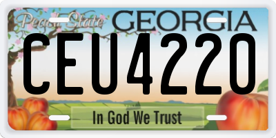 GA license plate CEU4220