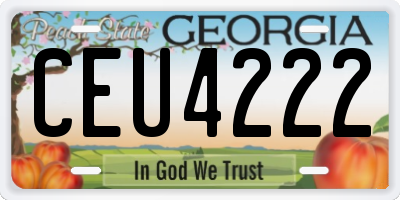 GA license plate CEU4222