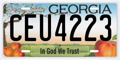 GA license plate CEU4223
