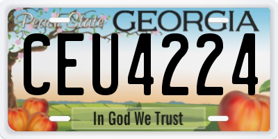 GA license plate CEU4224