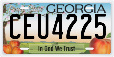GA license plate CEU4225