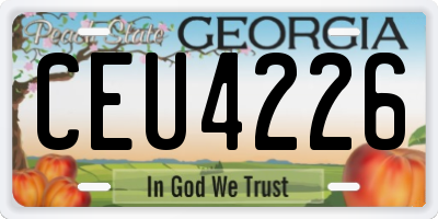 GA license plate CEU4226