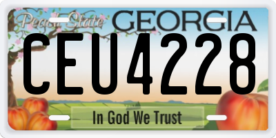GA license plate CEU4228