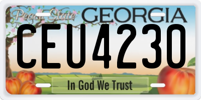 GA license plate CEU4230