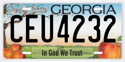 GA license plate CEU4232