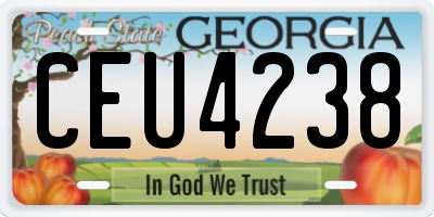 GA license plate CEU4238