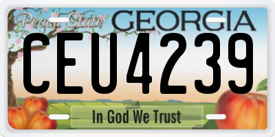GA license plate CEU4239
