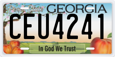 GA license plate CEU4241
