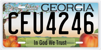 GA license plate CEU4246