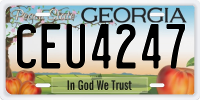 GA license plate CEU4247