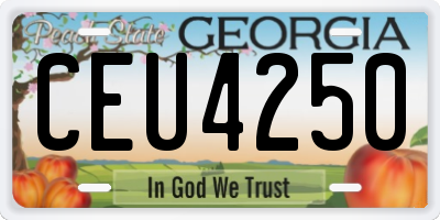 GA license plate CEU4250