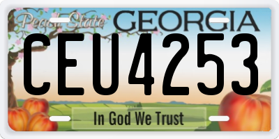 GA license plate CEU4253