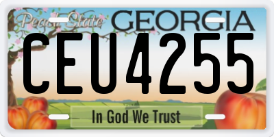 GA license plate CEU4255