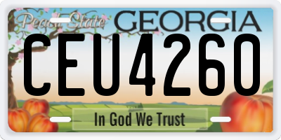 GA license plate CEU4260