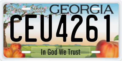 GA license plate CEU4261