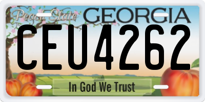 GA license plate CEU4262