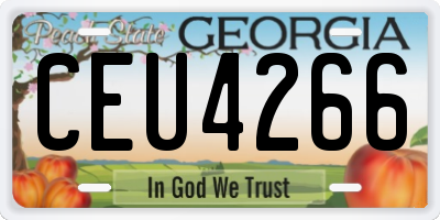 GA license plate CEU4266