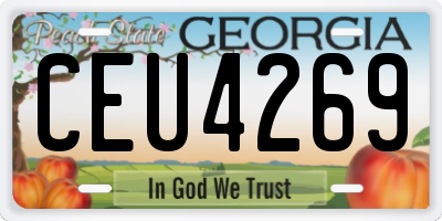 GA license plate CEU4269