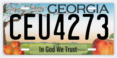 GA license plate CEU4273