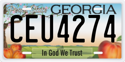GA license plate CEU4274
