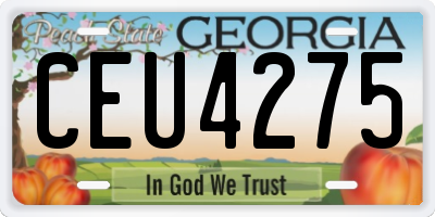 GA license plate CEU4275