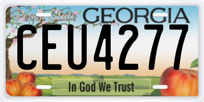 GA license plate CEU4277