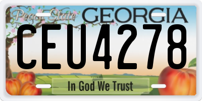 GA license plate CEU4278