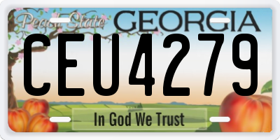 GA license plate CEU4279