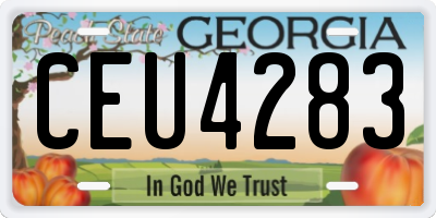 GA license plate CEU4283