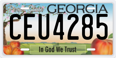 GA license plate CEU4285