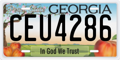 GA license plate CEU4286