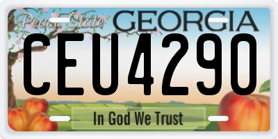 GA license plate CEU4290