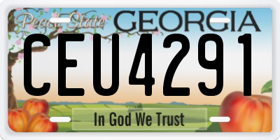 GA license plate CEU4291