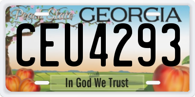 GA license plate CEU4293