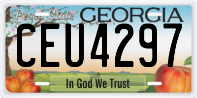 GA license plate CEU4297