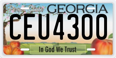 GA license plate CEU4300