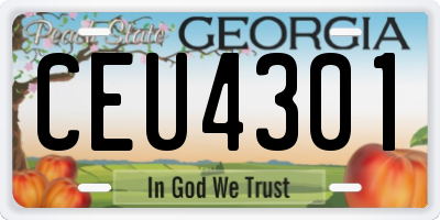 GA license plate CEU4301