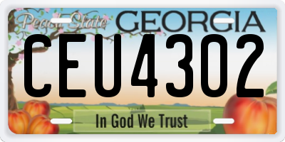 GA license plate CEU4302