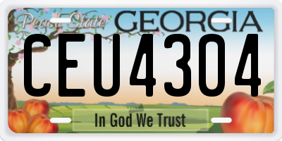 GA license plate CEU4304