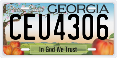 GA license plate CEU4306