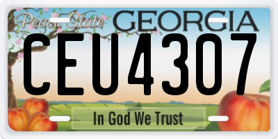 GA license plate CEU4307