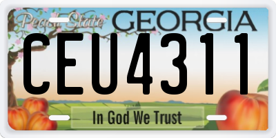 GA license plate CEU4311