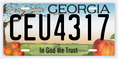 GA license plate CEU4317