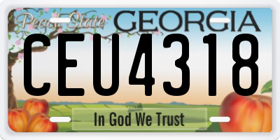 GA license plate CEU4318