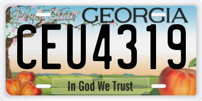 GA license plate CEU4319