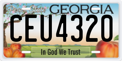 GA license plate CEU4320