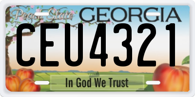 GA license plate CEU4321